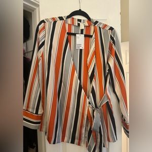Striped women’s silky blouse